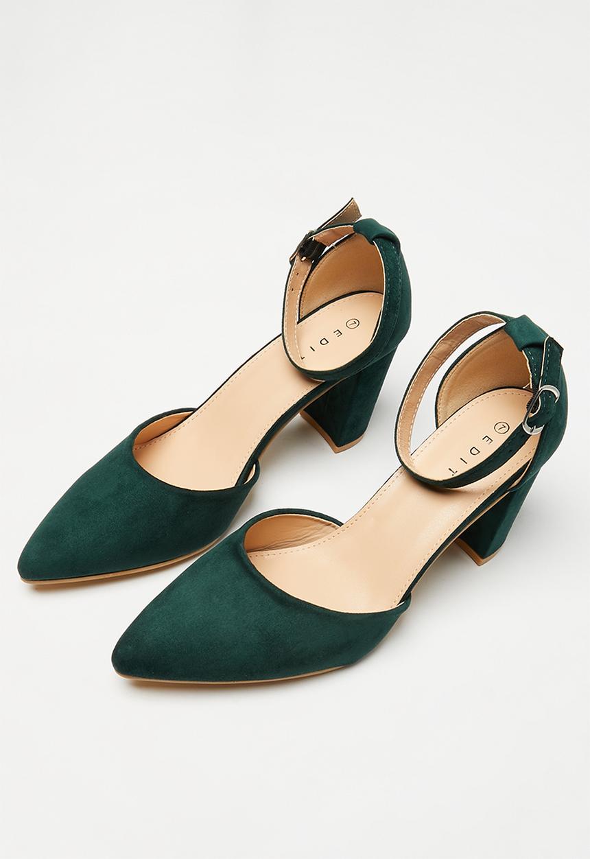 edit - Chloe anklestrap block heel - green