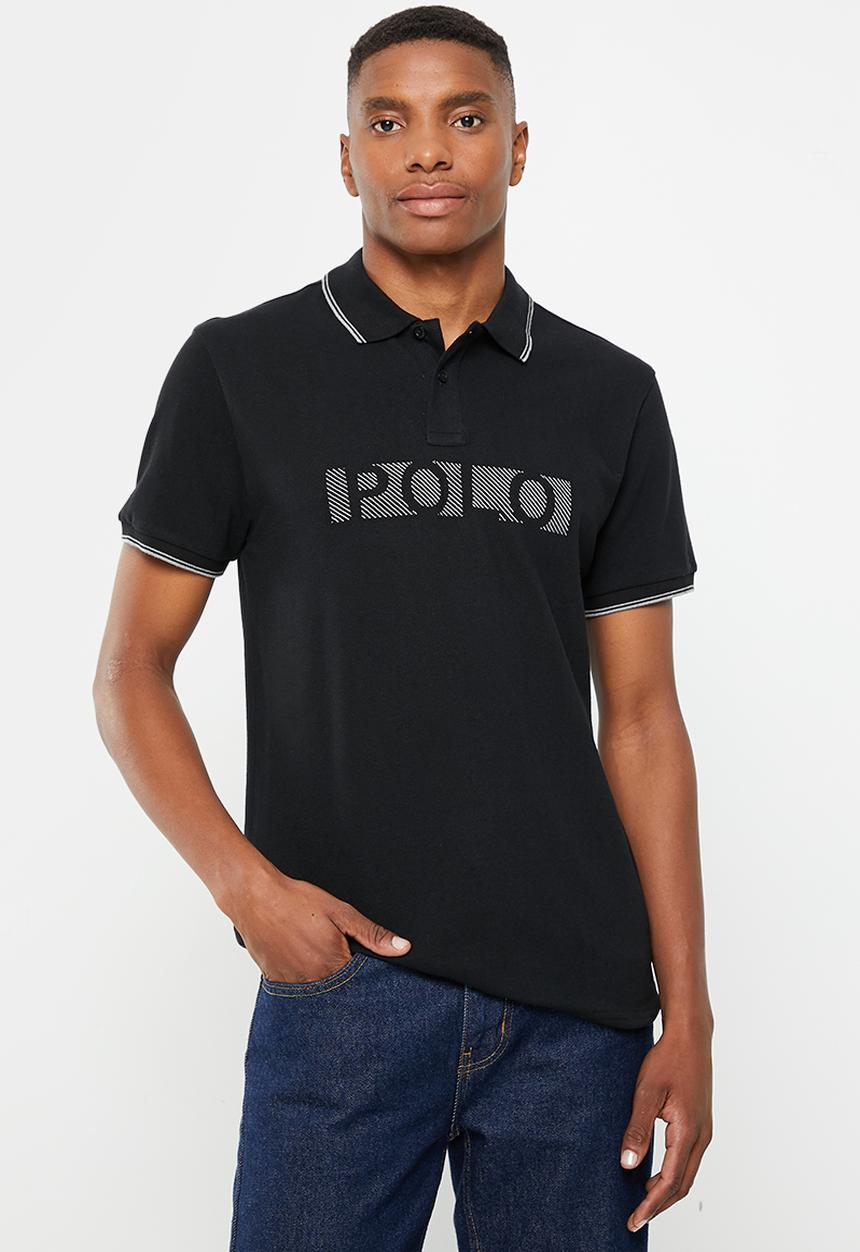 POLO - Mens emb logo short sleeve golfer - black