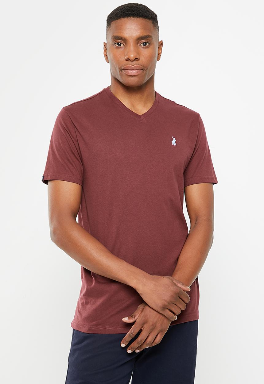 POLO - Mens v-neck short sleeve tee - burgundy