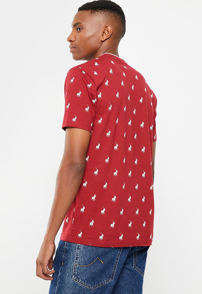 POLO - Mens monogram short sleeve tee - burgundy
