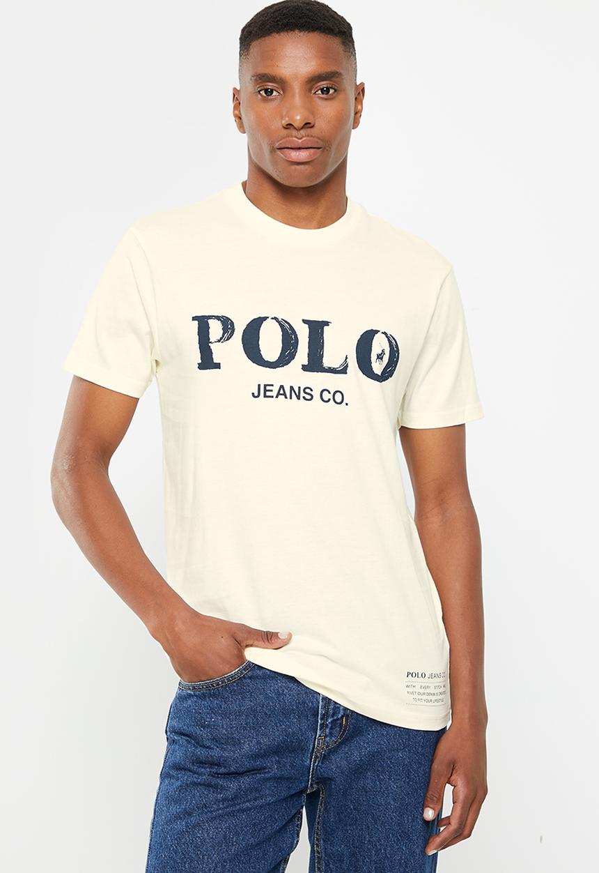 POLO - Mens pjc print logo short sleeve  tee - ecru