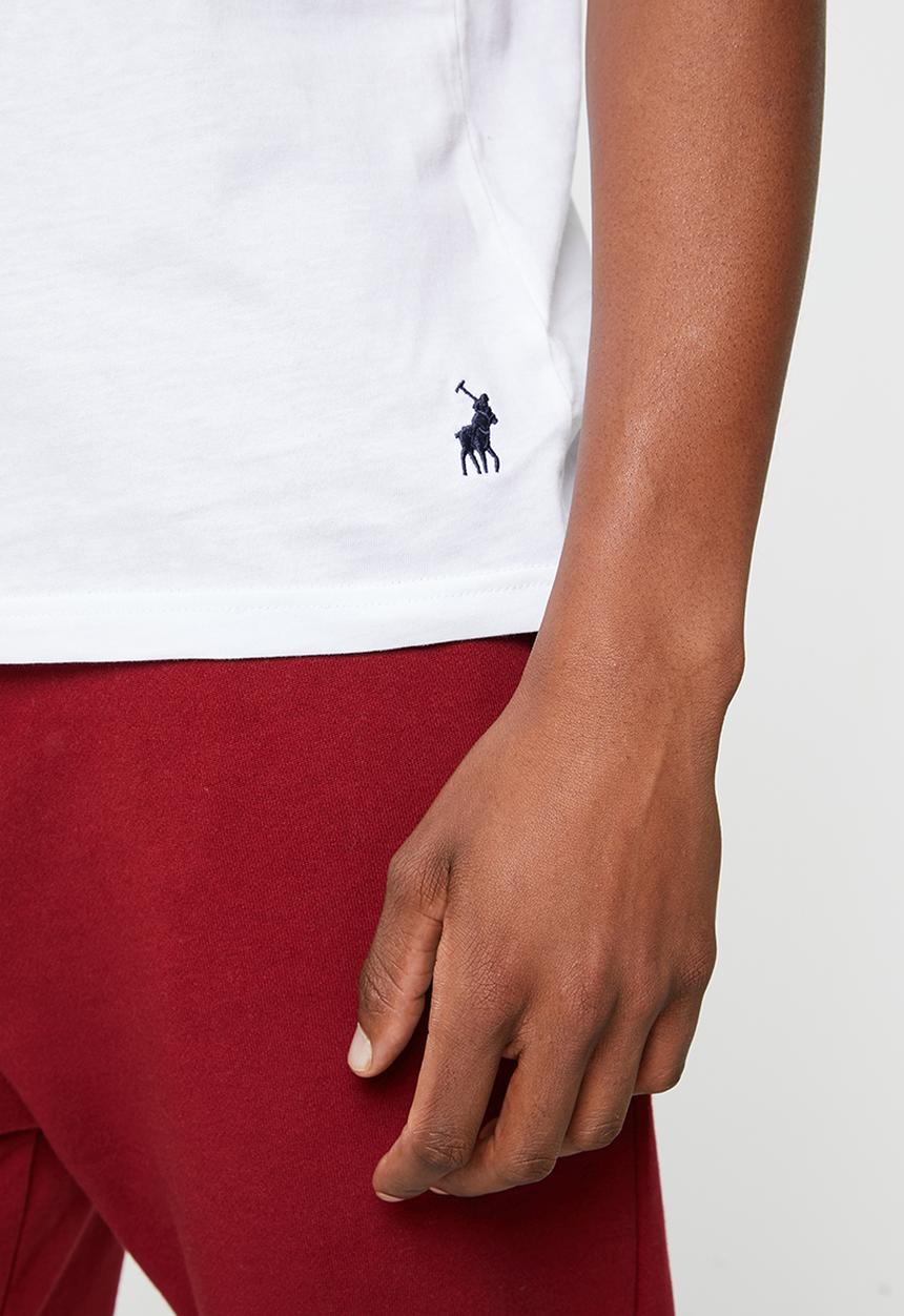 POLO - Men sport stripe print short sleeve tee - white