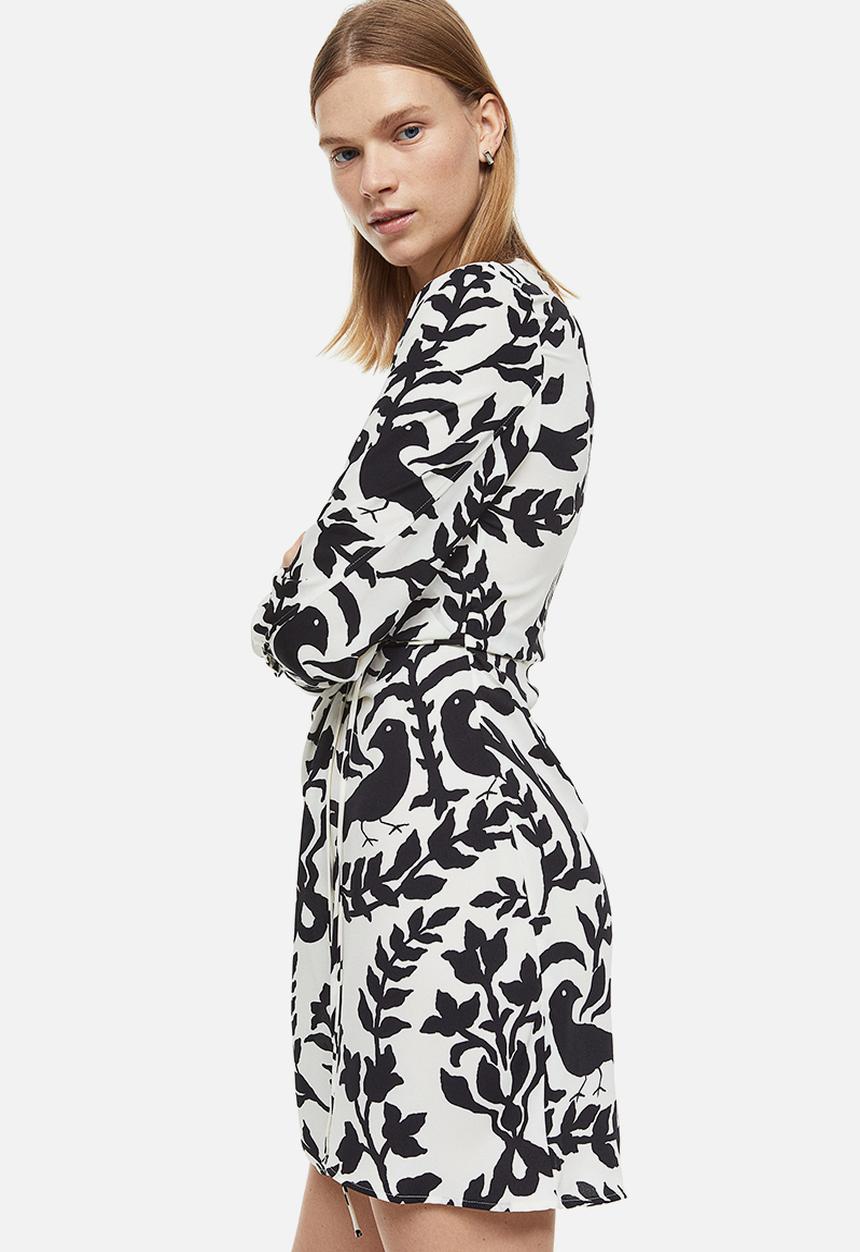 H&M - Wrap dress - white/patterned
