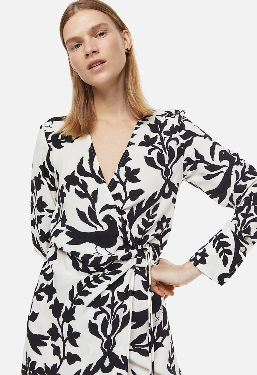 H&M - Wrap dress - white/patterned