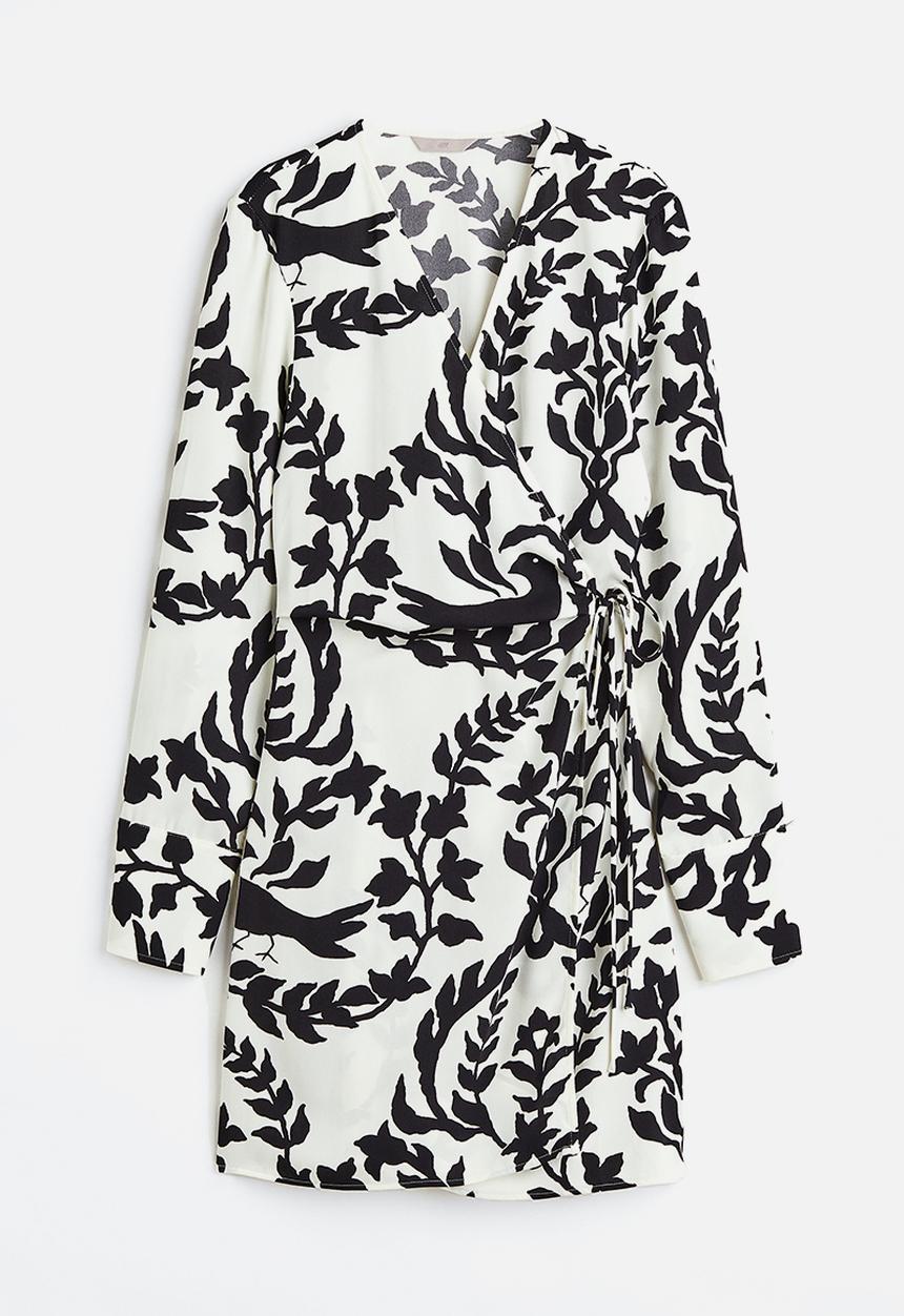 H&M - Wrap dress - white/patterned