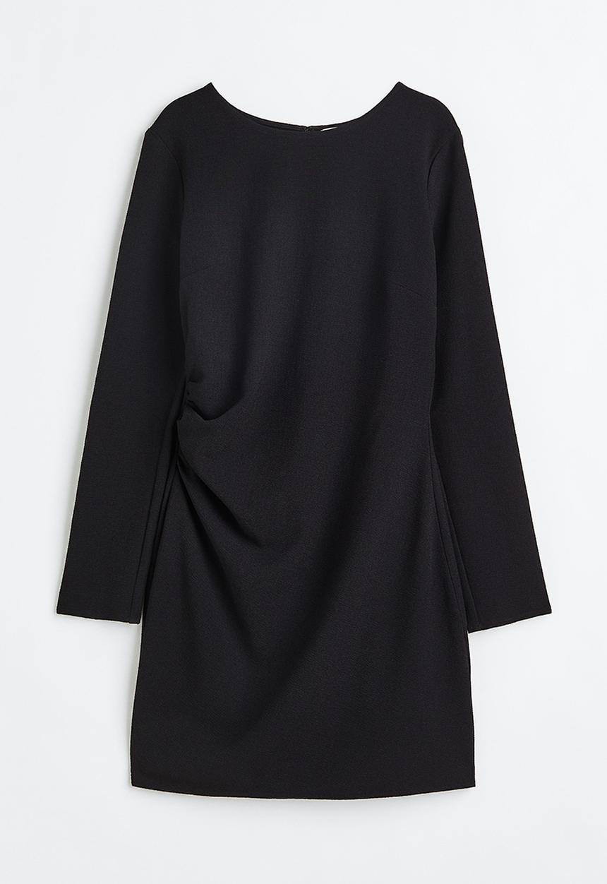 H&M - Gathered crêpe dress - black