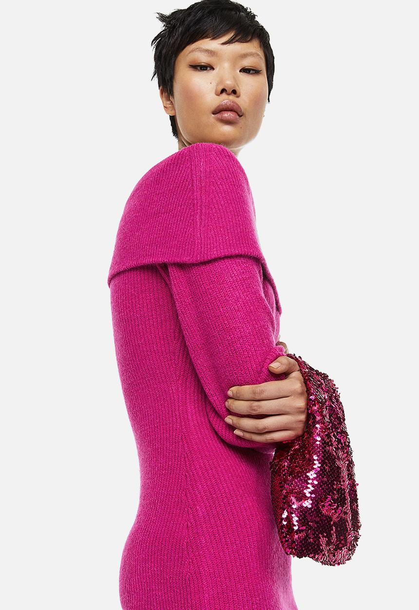 H&M - Off-the-shoulder bodycon dress - cerise