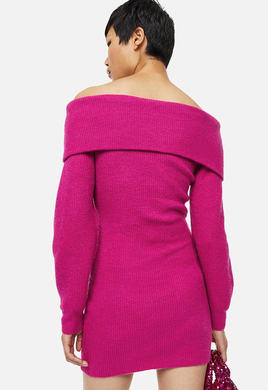 H&M - Off-the-shoulder bodycon dress - cerise