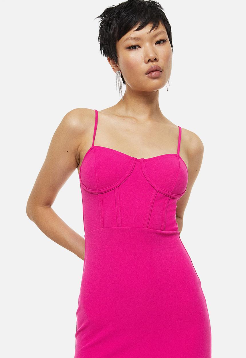 H&M - Jersey bodycon dress - cerise 