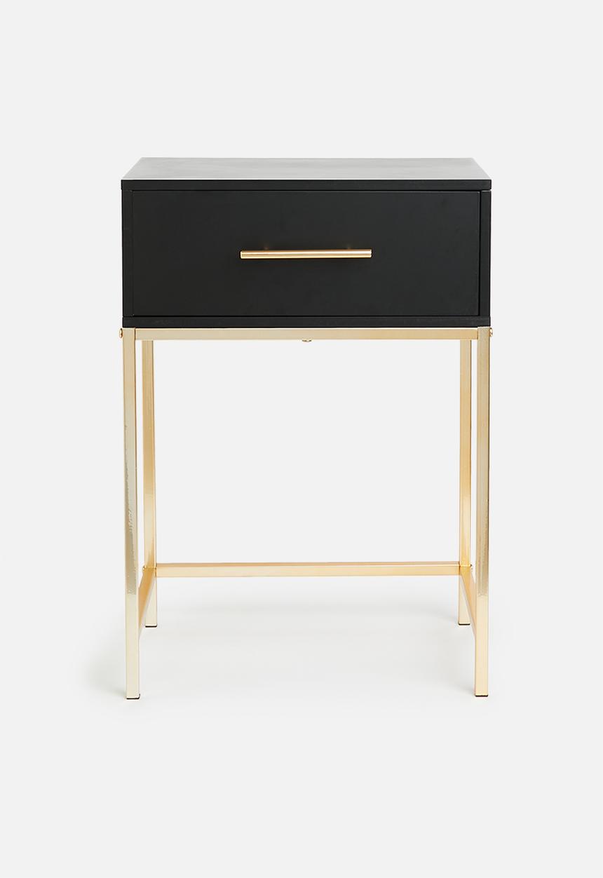 Sixth Floor - Kirsten bedside table - black & gold