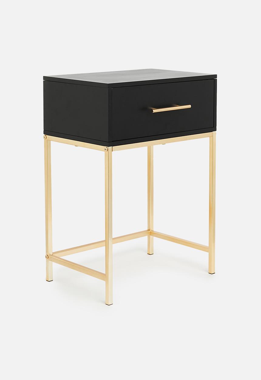 Sixth Floor - Kirsten bedside table - black & gold