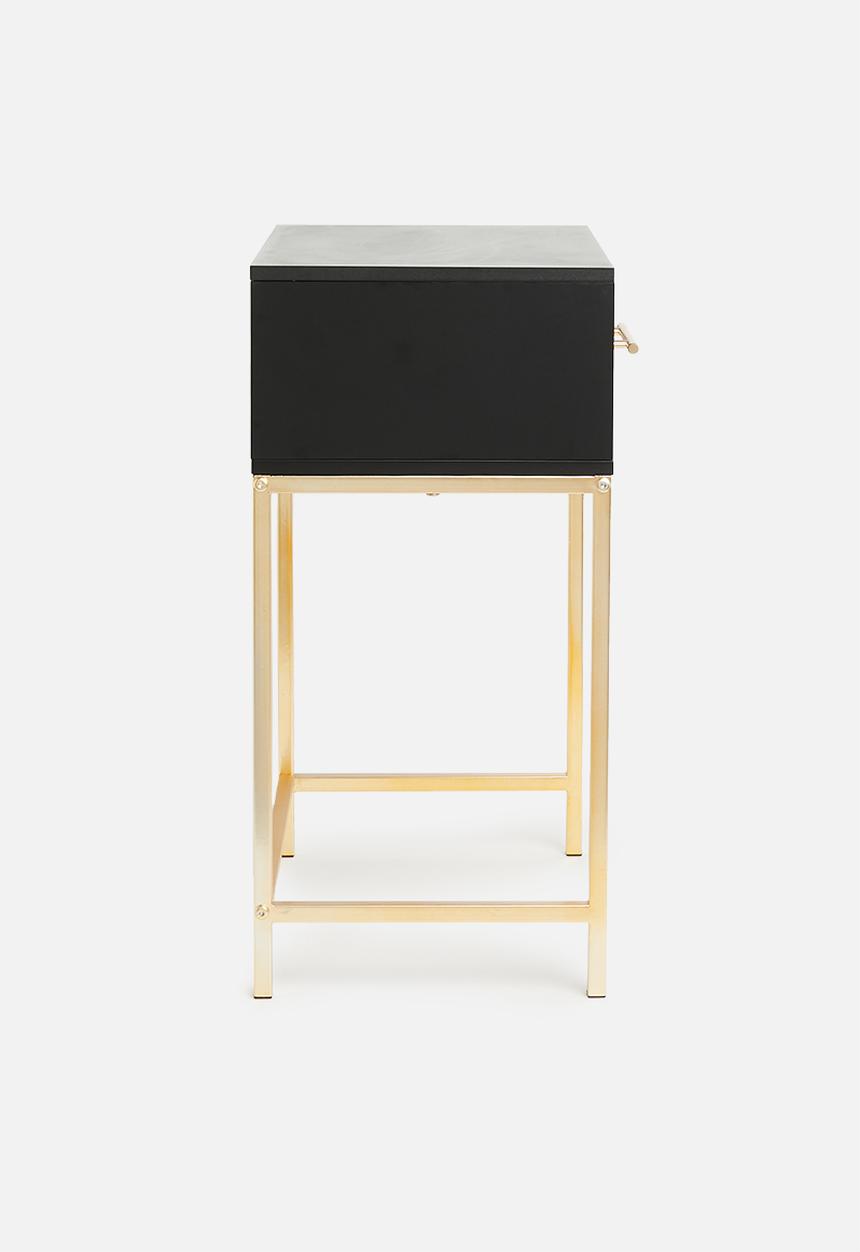 Sixth Floor - Kirsten bedside table - black & gold