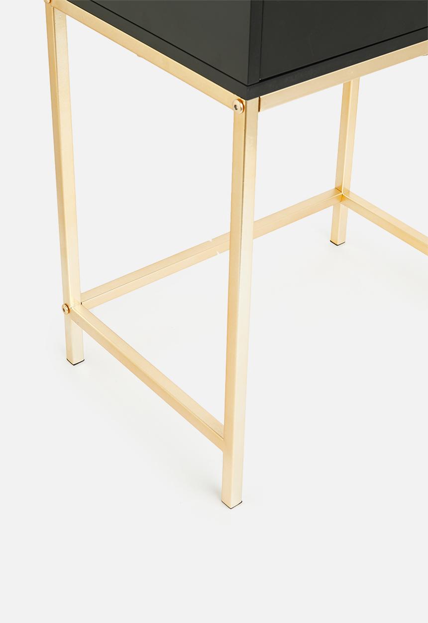 Sixth Floor - Kirsten bedside table - black & gold