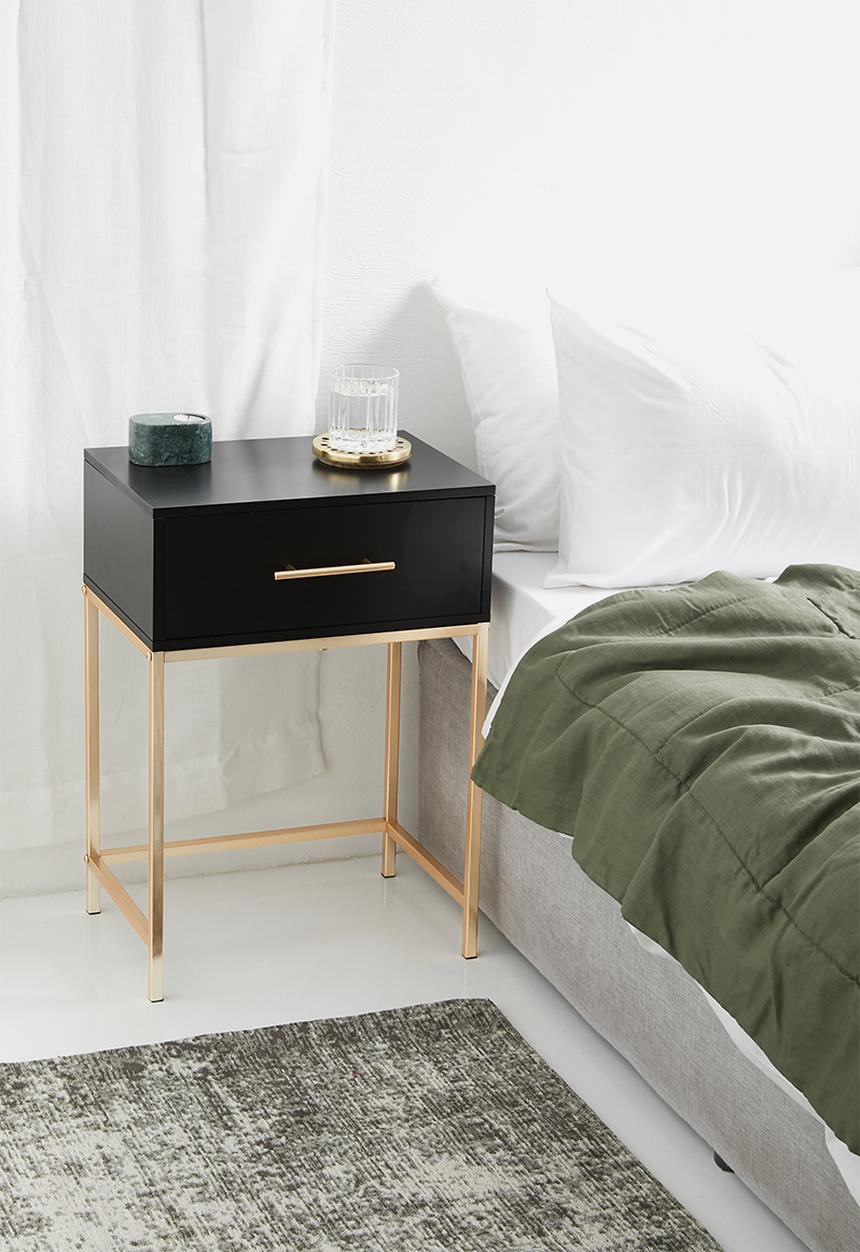 Sixth Floor - Kirsten bedside table - black & gold
