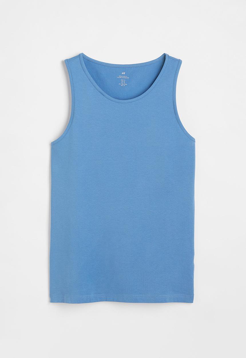 H&M - Cotton jersey vest top - blue
