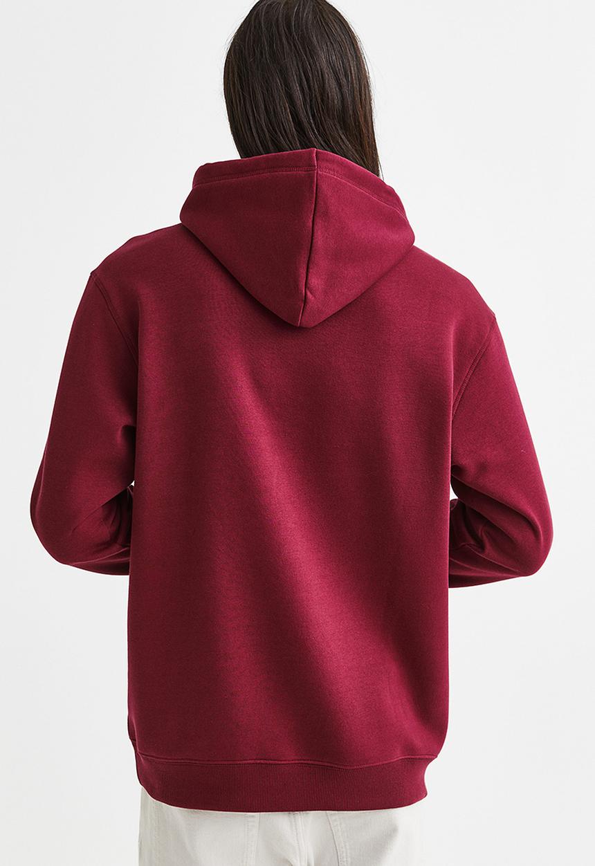H&M - Relaxed fit hoodie - burgundy 