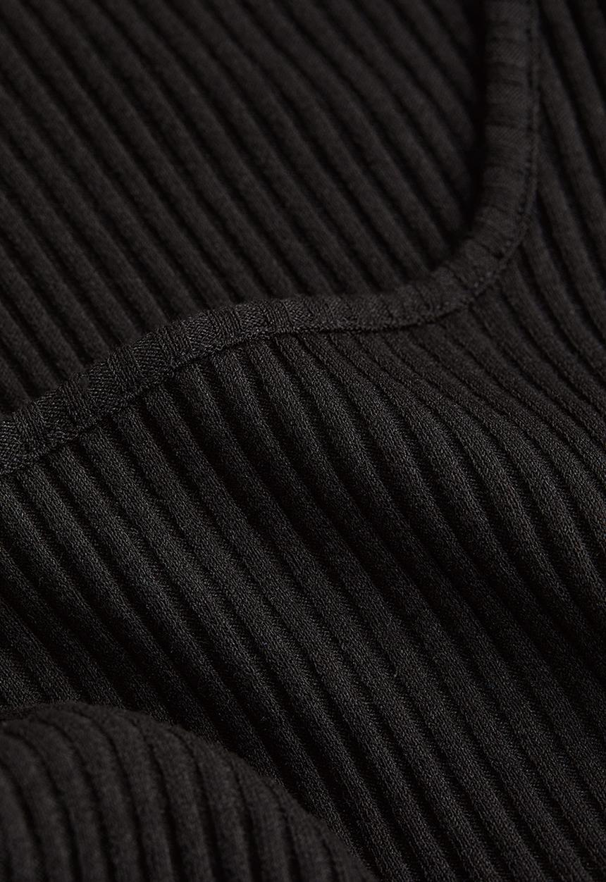 H&M - Ribbed bodycon dress - black