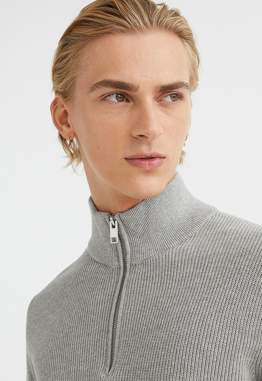 H&M - Slim fit jumper - light grey marl