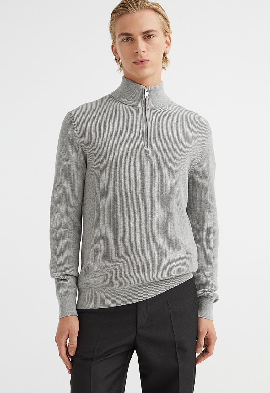 H&M - Slim fit jumper - light grey marl