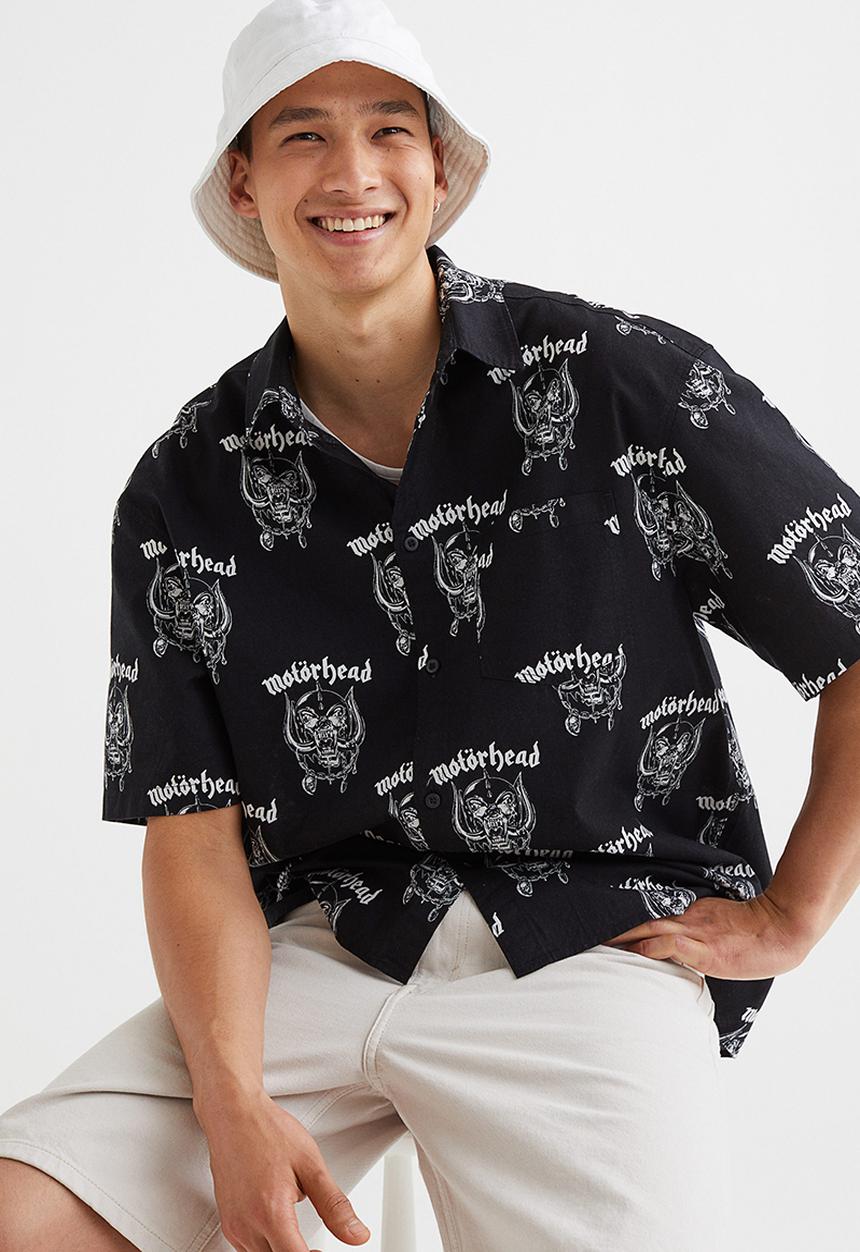 H&M - Short-sleeved shirt - black