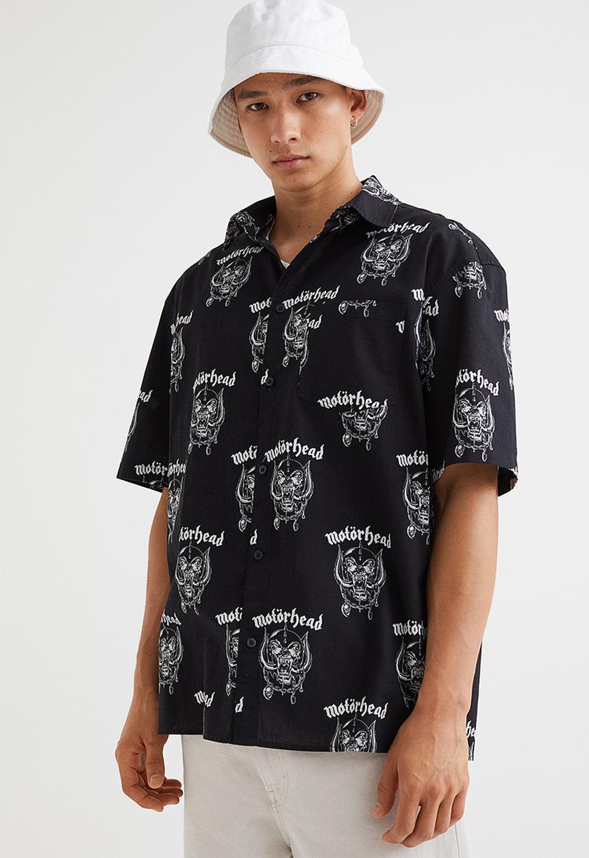 H&M - Short-sleeved shirt - black