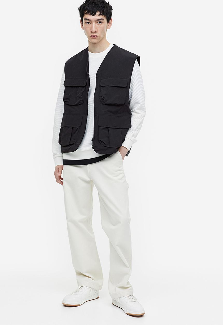 H&M - Relaxed fit nylon cargo gilet - black
