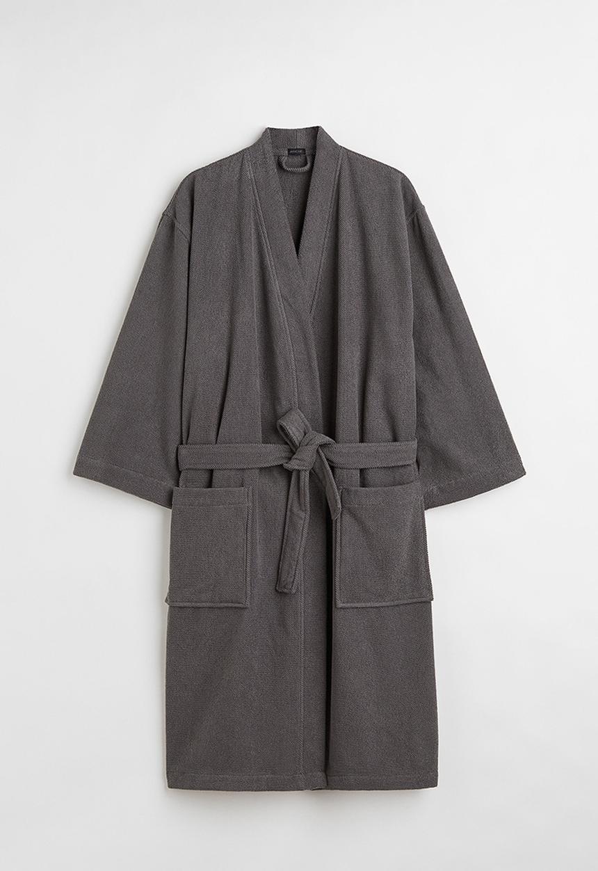 H&M - Terry dressing gown - anthracite grey 
