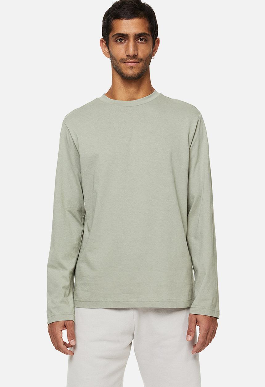 H&M - Regular fit jersey top - light sage green