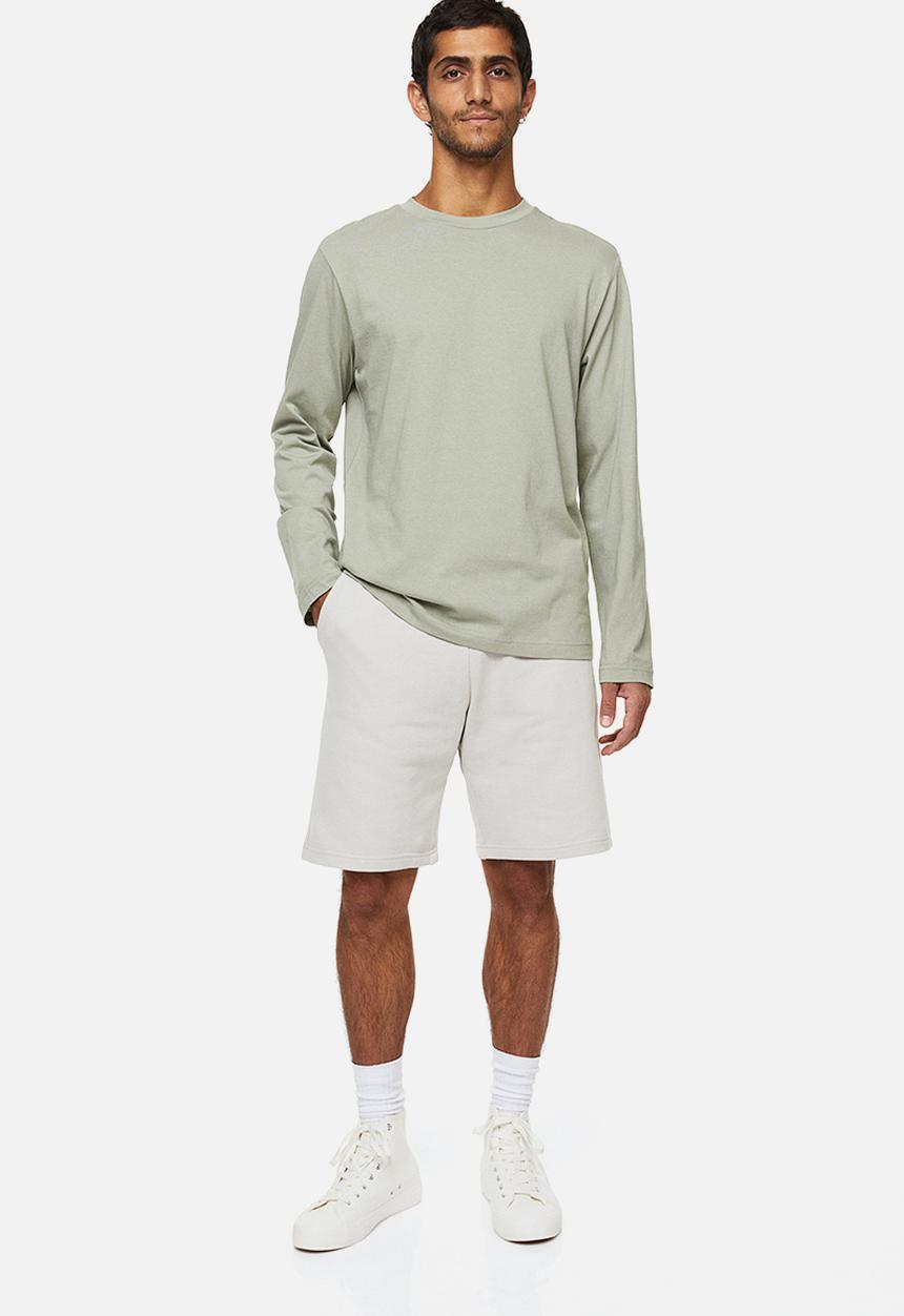 H&M - Regular fit jersey top - light sage green