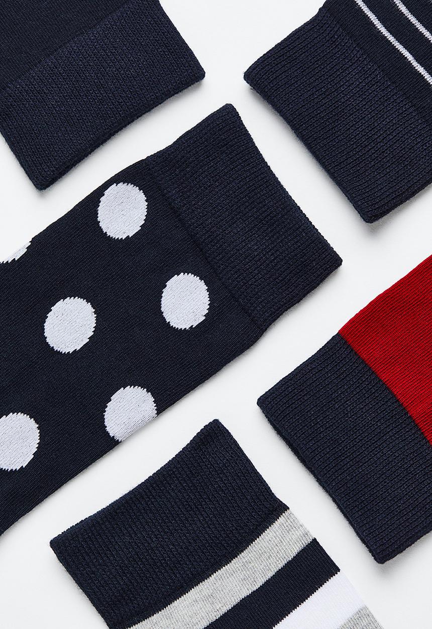 H&M - 5-Pack socks - burgundy/navy blue