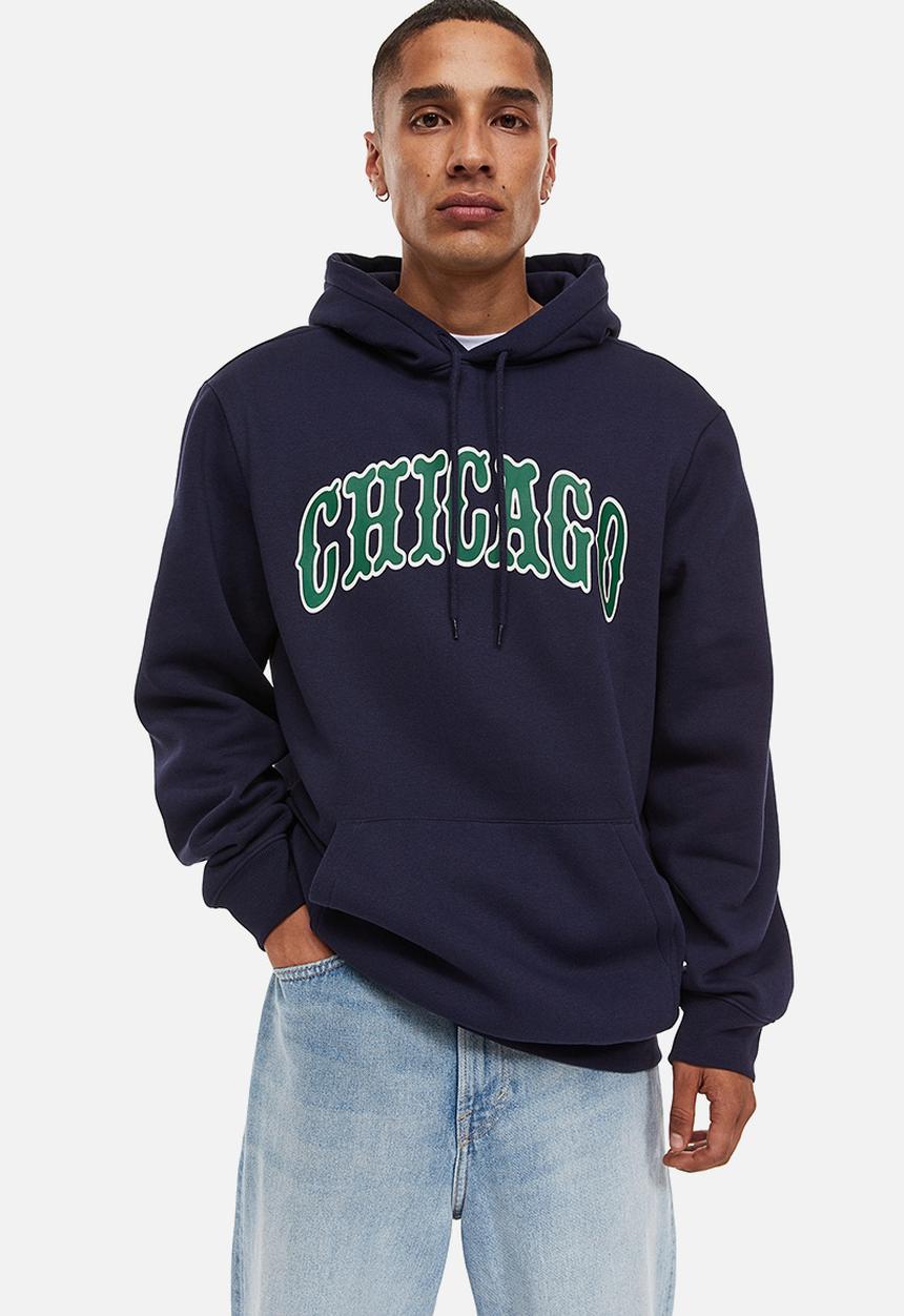 H&M - Regular fit hoodie - dark blue/chicago 