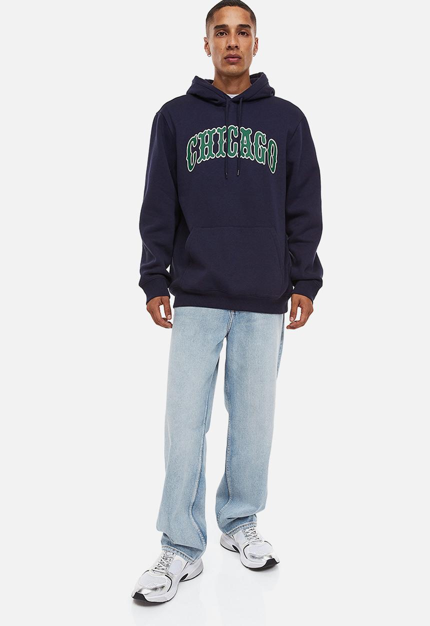 H&M - Regular fit hoodie - dark blue/chicago 