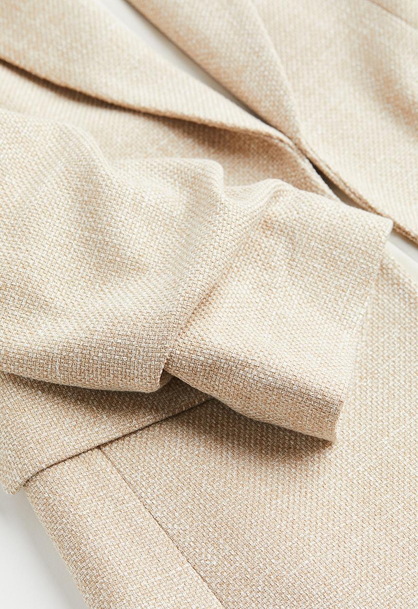 H&M - Gathered-sleeve blazer - light beige