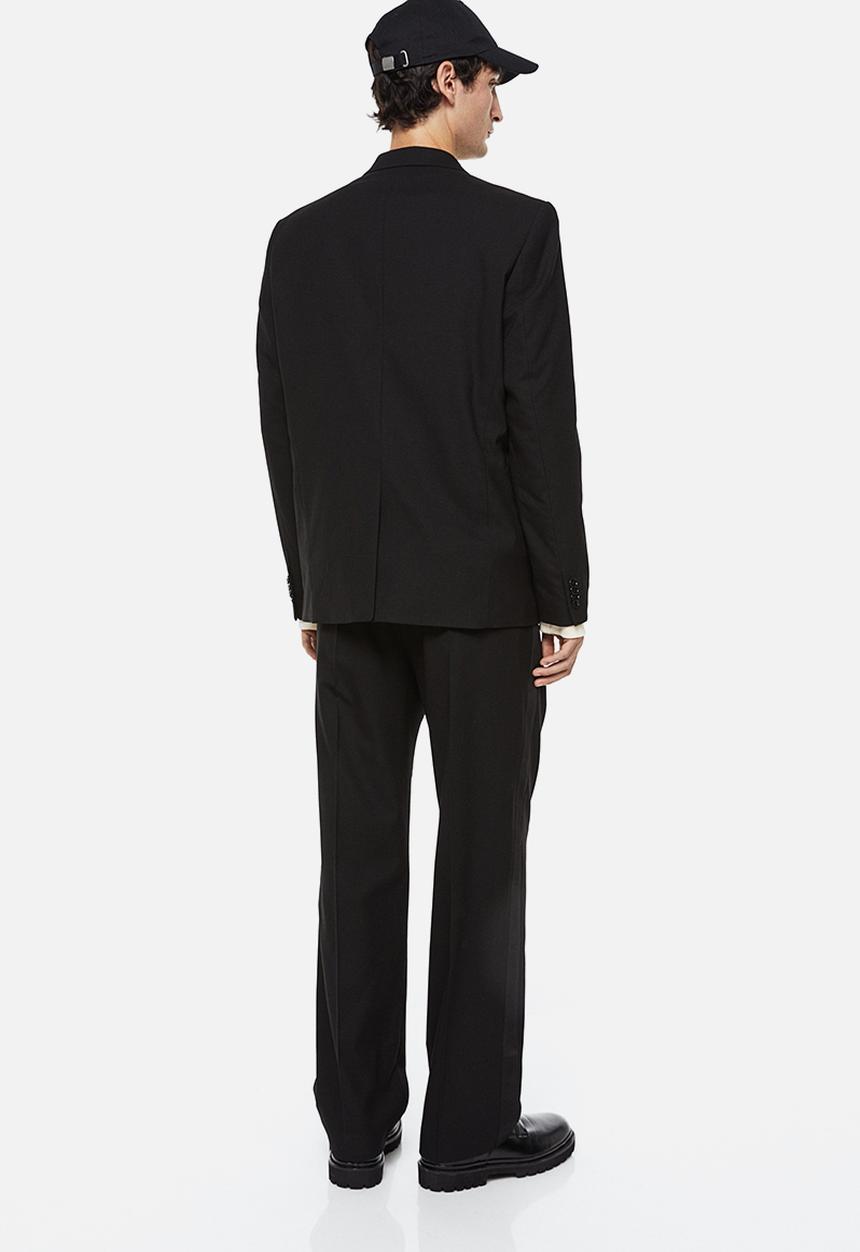 H&M - Relaxed fit tuxedo trousers - black