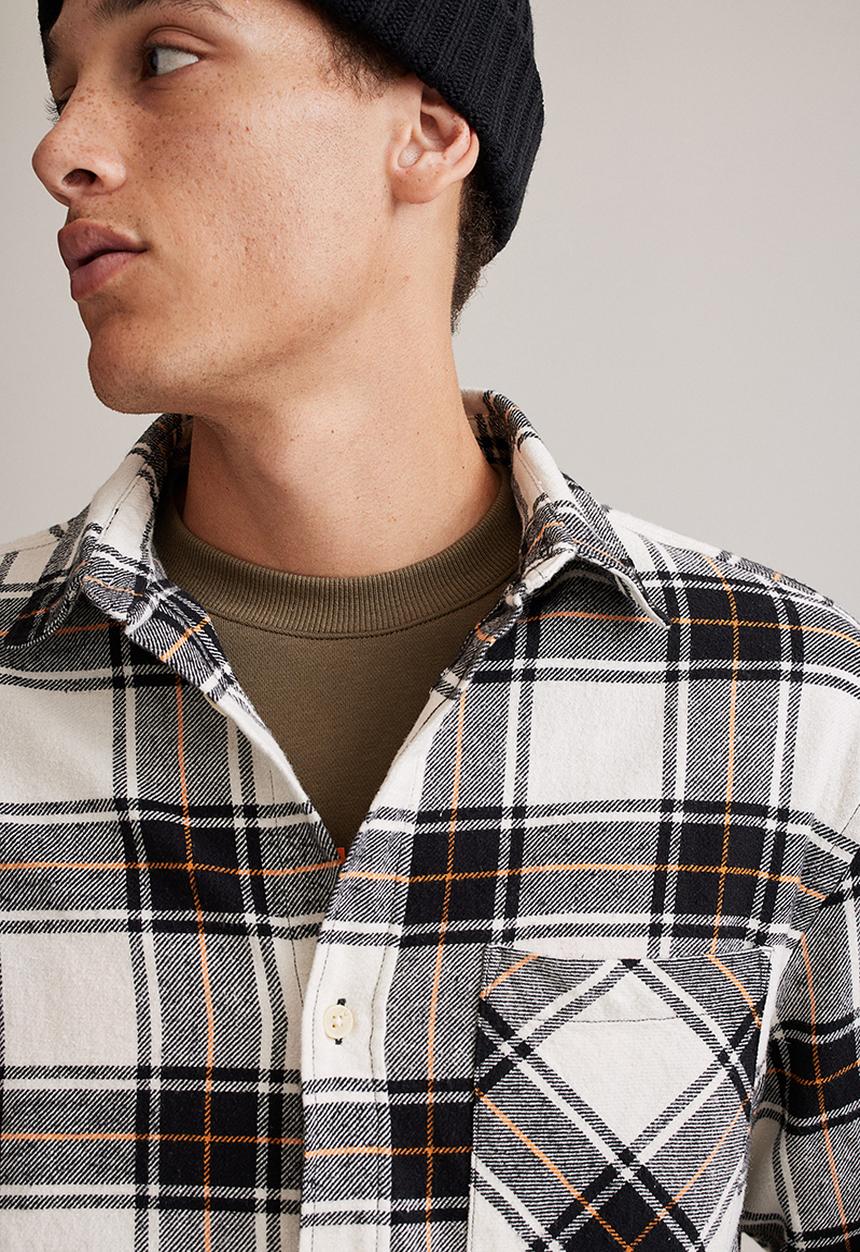 H&M - Cotton twill shirt - black/white checked