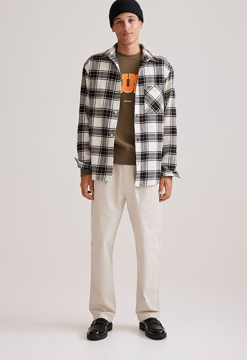 H&M - Cotton twill shirt - black/white checked
