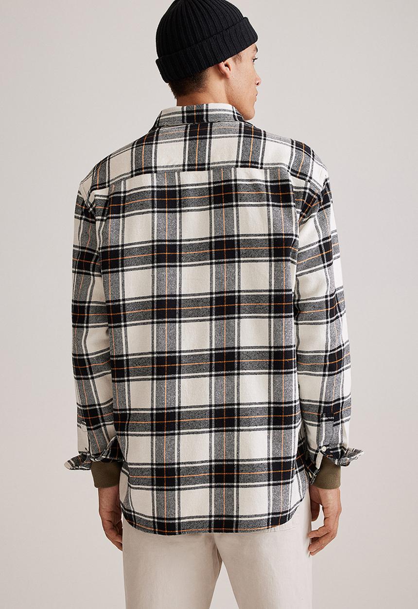 H&M - Cotton twill shirt - black/white checked