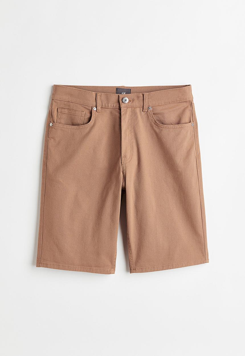 H&M - Slim fit cotton twill shorts - khaki beige