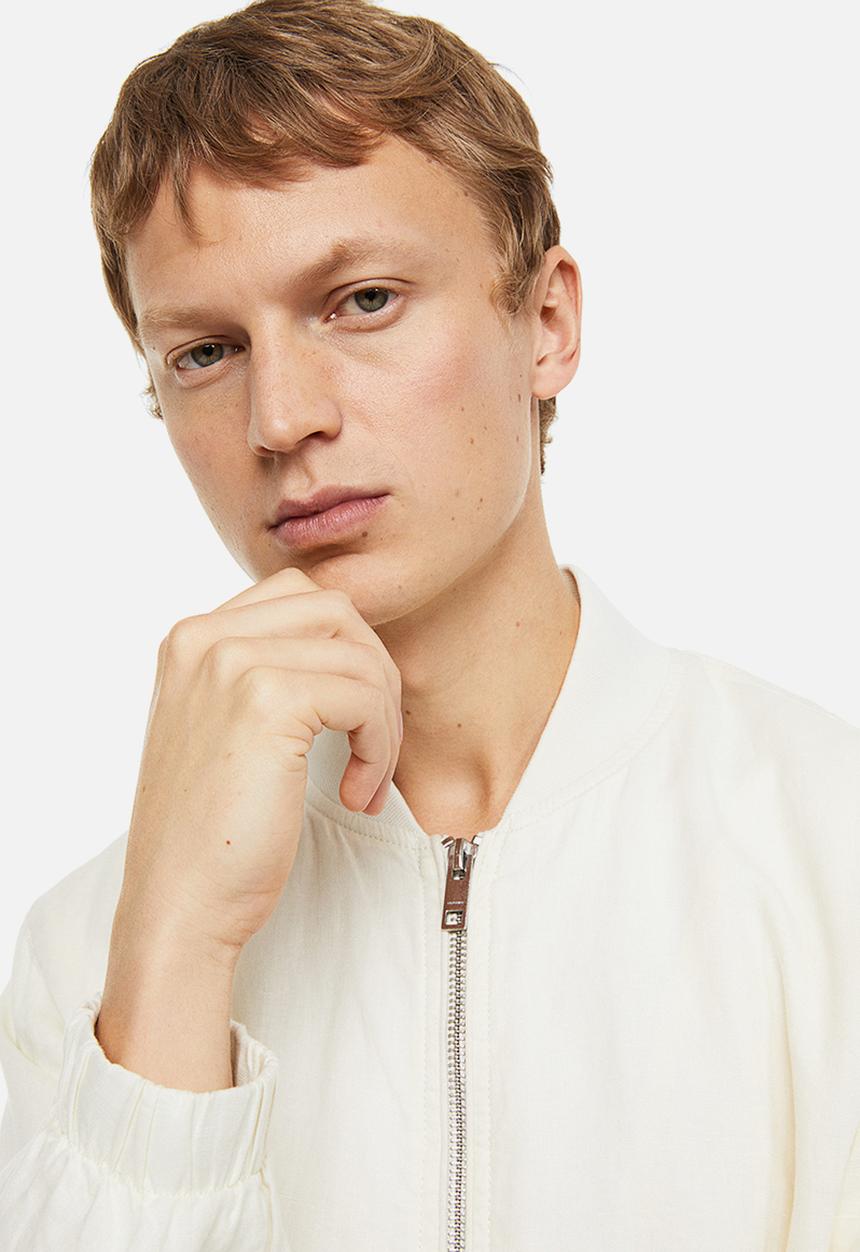 H&M - Linen bomber jacket - cream