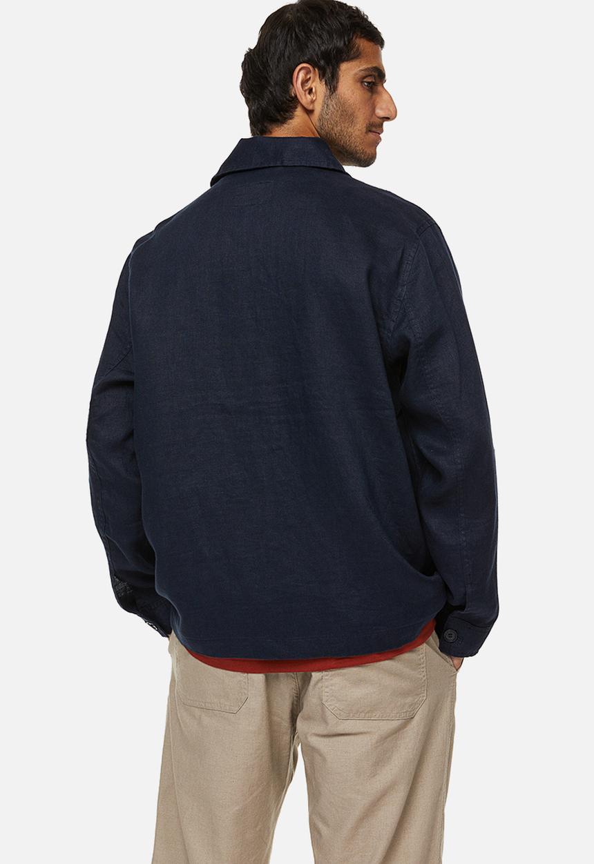 H&M - Linen shacket - dark blue 