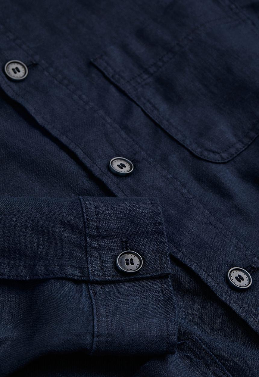 H&M - Linen shacket - dark blue 