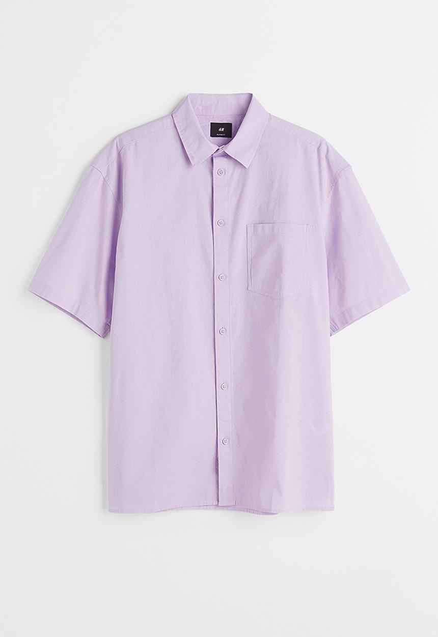 H&M - Relaxed fit short-sleeved shirt - purple