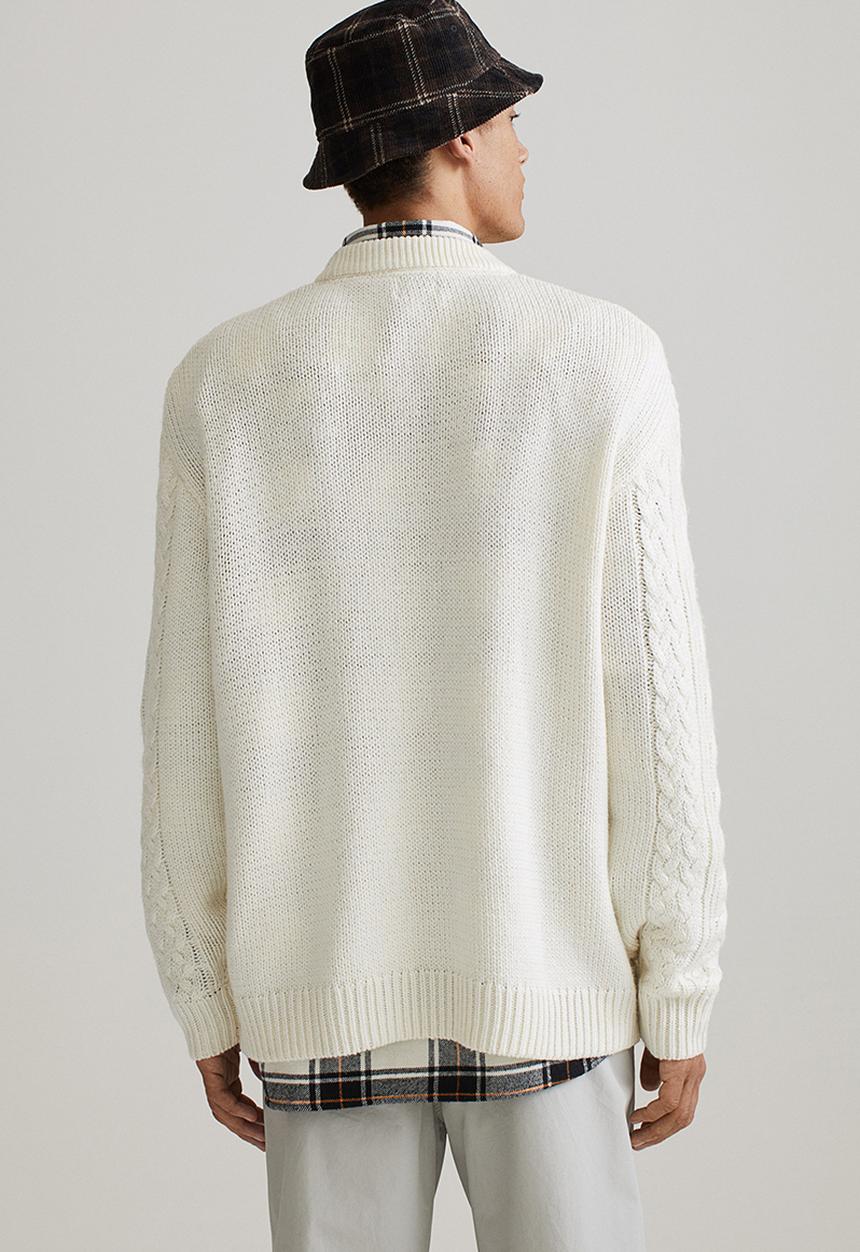 H&M - Relaxed fit cable-knit jumper - beige