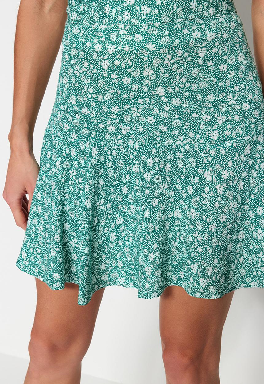 Trendyol - Pleated ditsy skirt - mint