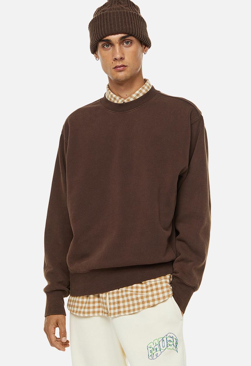 H&M - Oversized fit cotton sweatshirt - brown