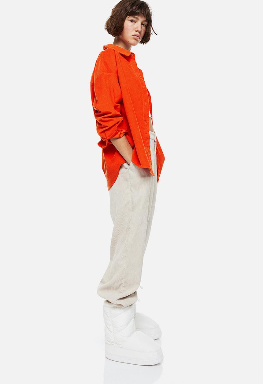 H&M - Oversized corduroy shirt - orange