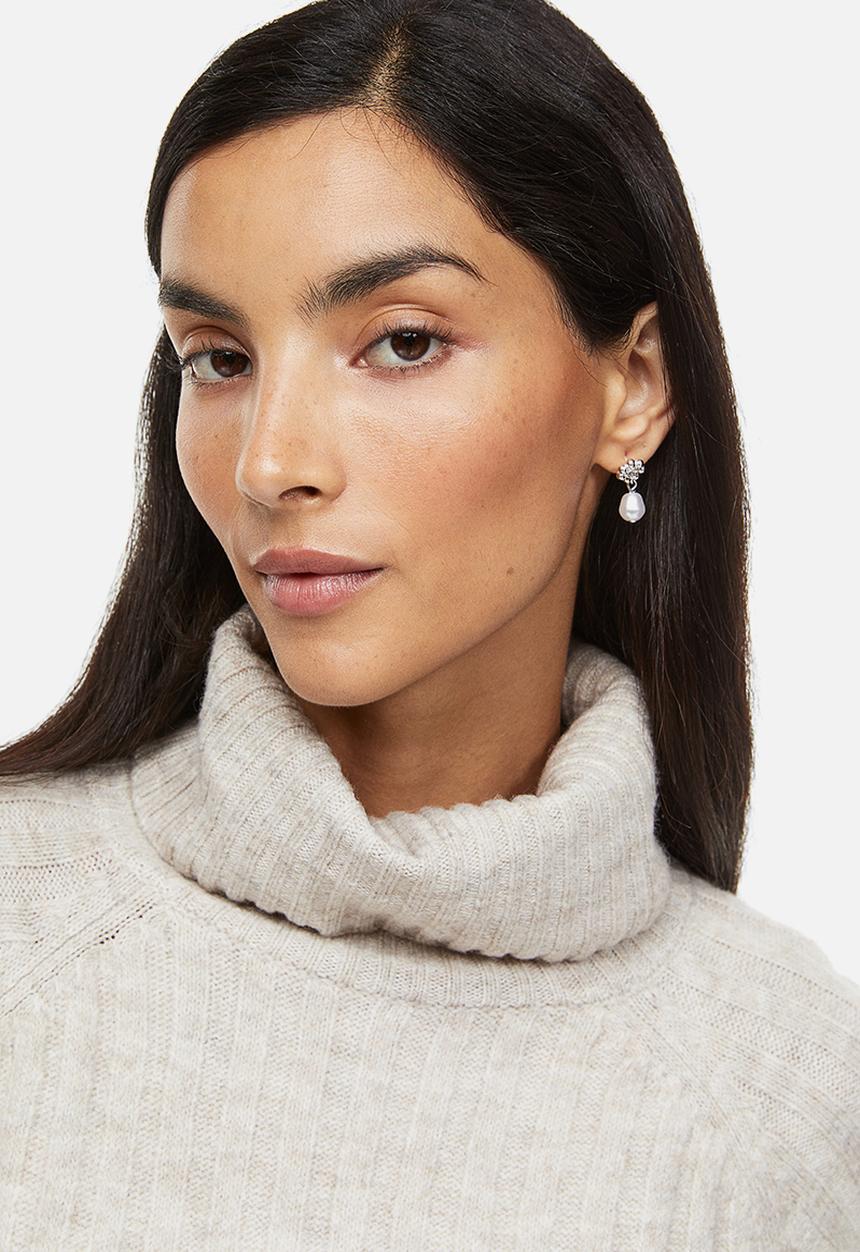 H&M - Rib-knit polo-neck jumper - light beige