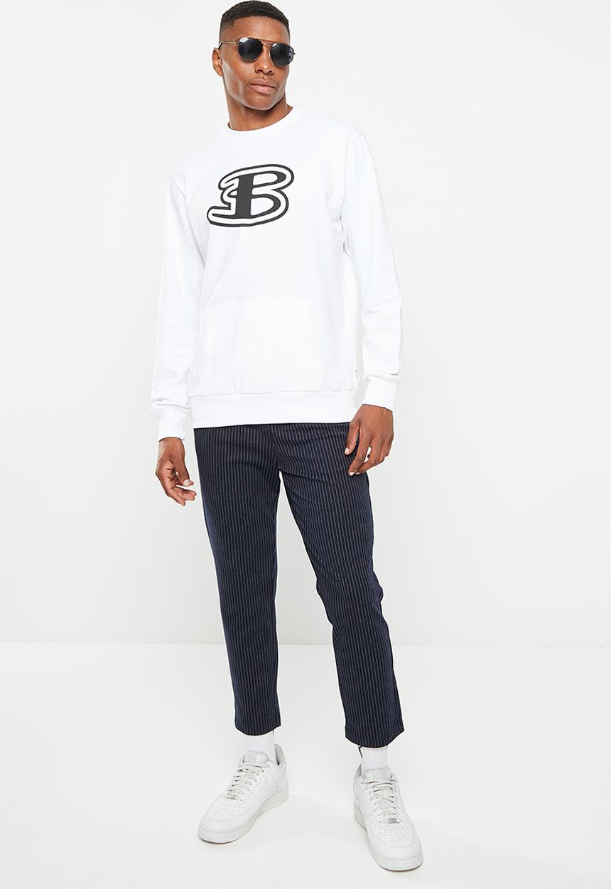 Ben Sherman - B kangaroo pkt sweater - white