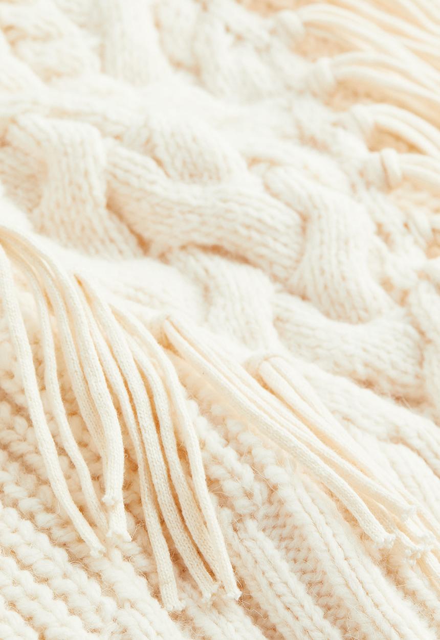 H&M - Fringe-trimmed jumper - white
