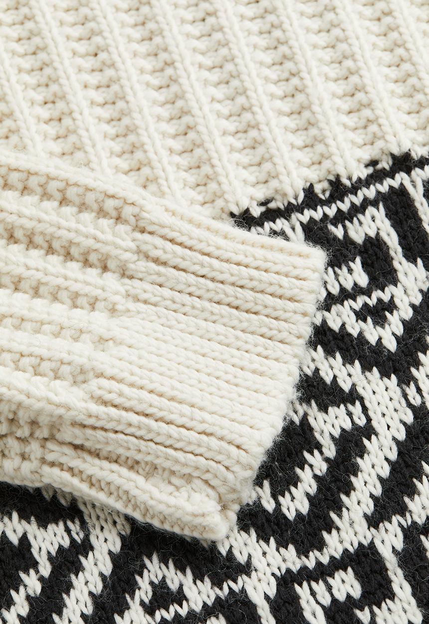 H&M - Fringe-trimmed jumper - black